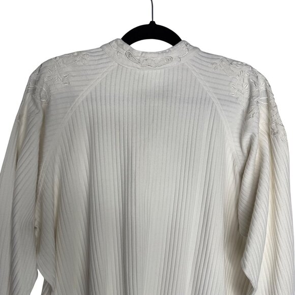 Together! 100% Cotton Women's XXL White Embroidered Long Sleeve‎ Tunic Top - Picture 7 of 11